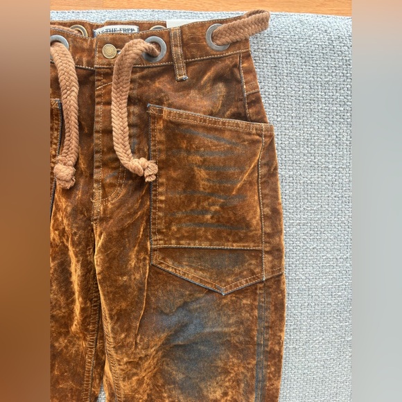 Free people We The Free Moxie Velvet Barrel Jeans Brown Size 24 ( brand new ) - Picture 7 of 16